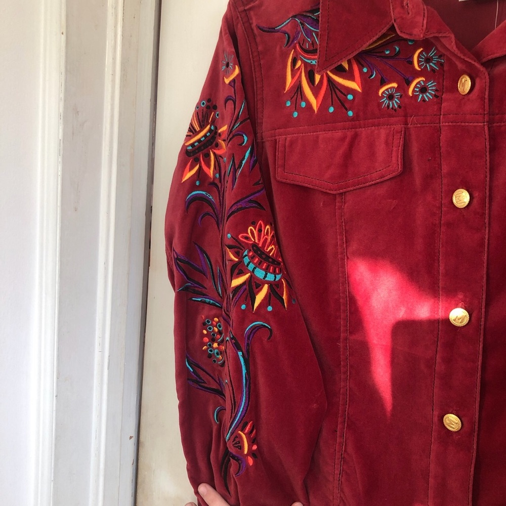 Red embroidered jacket